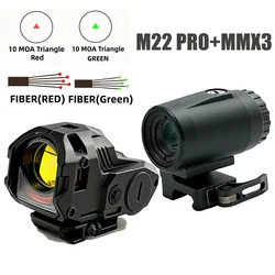 Mira telescópica M22 PRO con fibra óptica y punto rojo