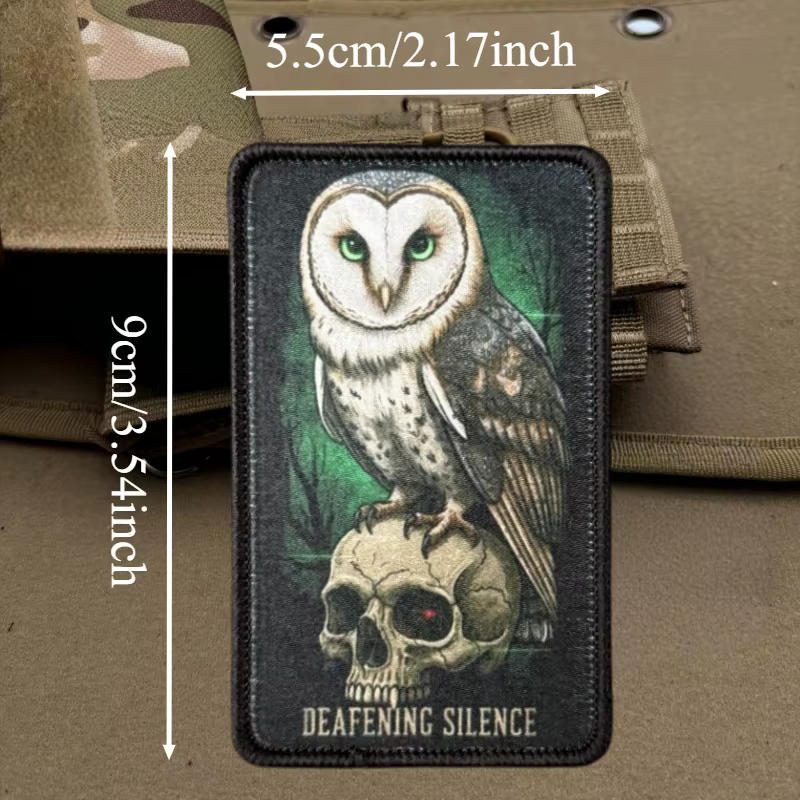 Parche táctico búho calavera con gancho y bucle para mochila - imagen 2