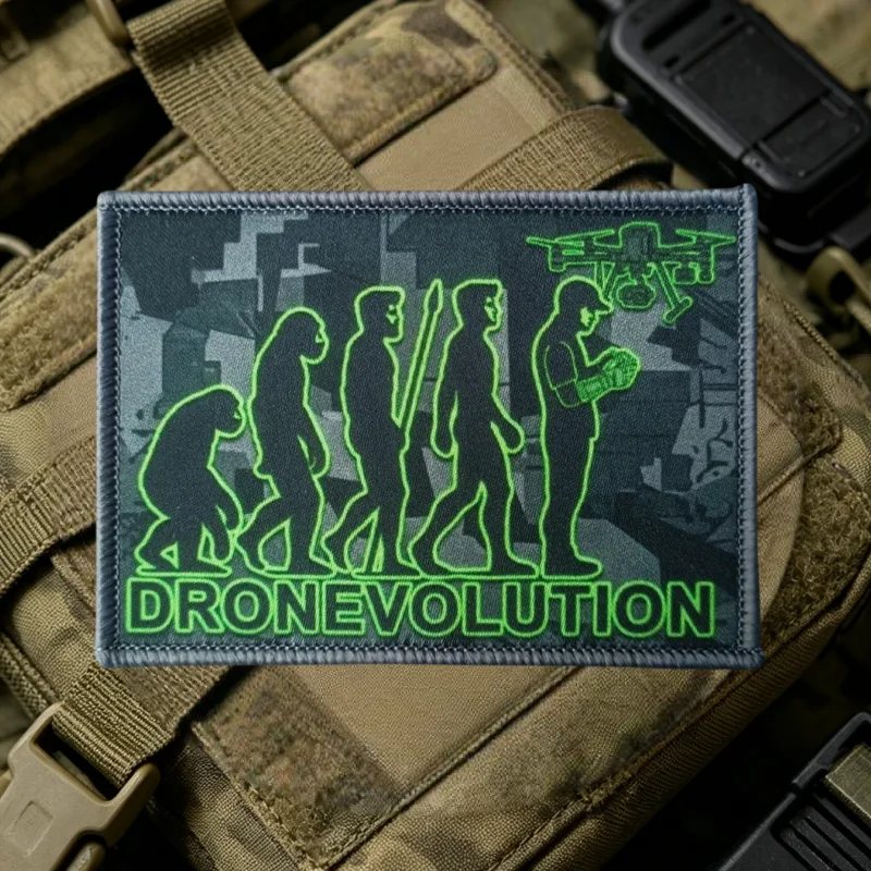 Parche táctico con velcro estampado drones – insignia moral táctica - imagen 3