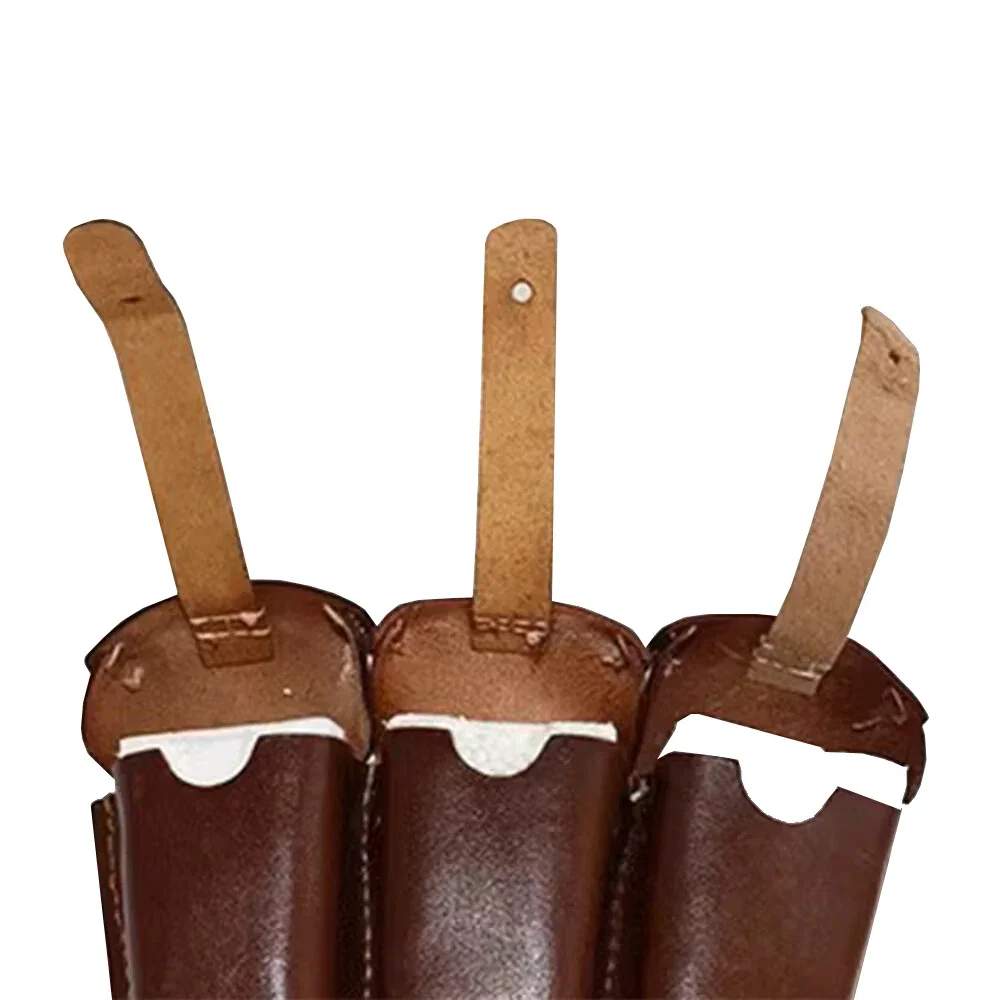 Bolsa de cintura táctica vintage cuero marrón estilo alemán - imagen 3