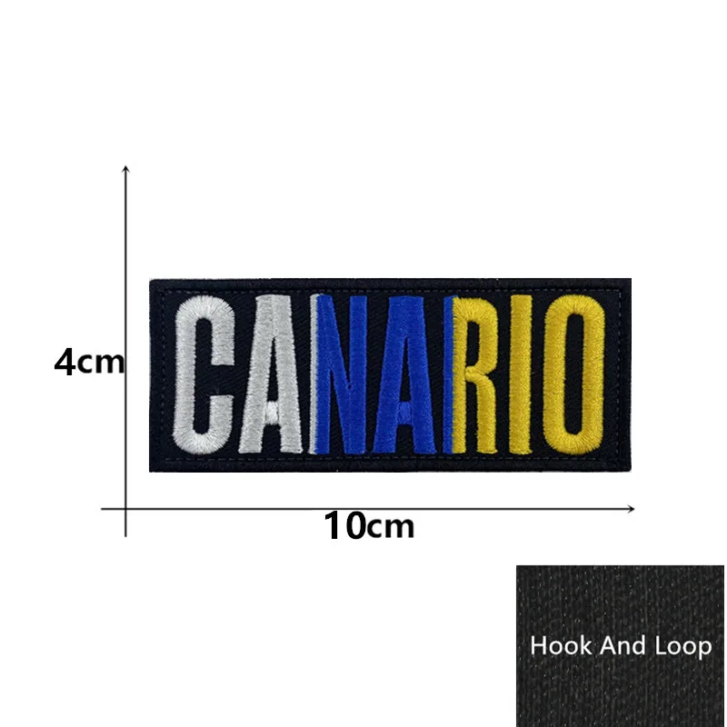 Parche con detalle del bordado y la bandera canaria