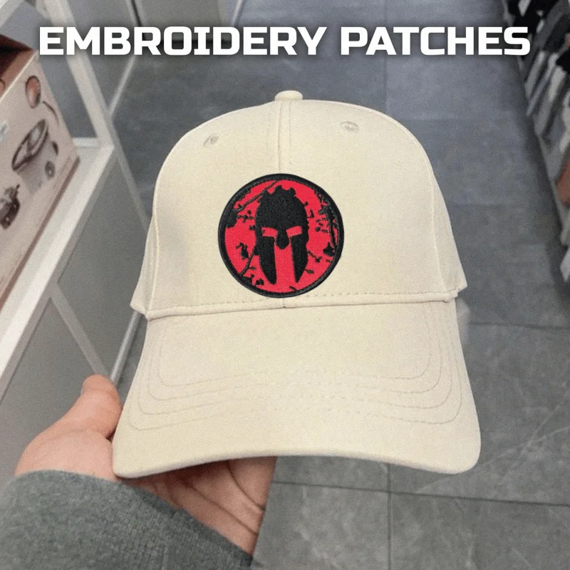 Parche bordado calavera espartana con velcro para chaleco y mochila - imagen 5