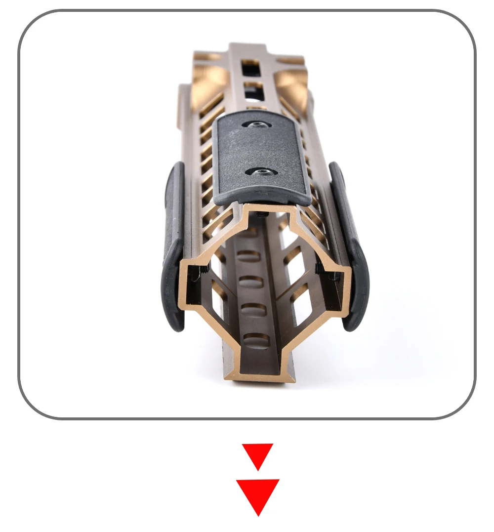 Detalle del accesorio y sistema KeyMod M-LOK