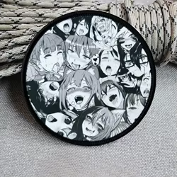 Parche táctico redondo anime waifu con gancho y bucle airsoft