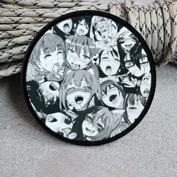 Parche táctico redondo anime waifu con gancho y bucle airsoft