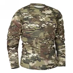 Camiseta táctica manga larga camuflaje secado rápido hombre
