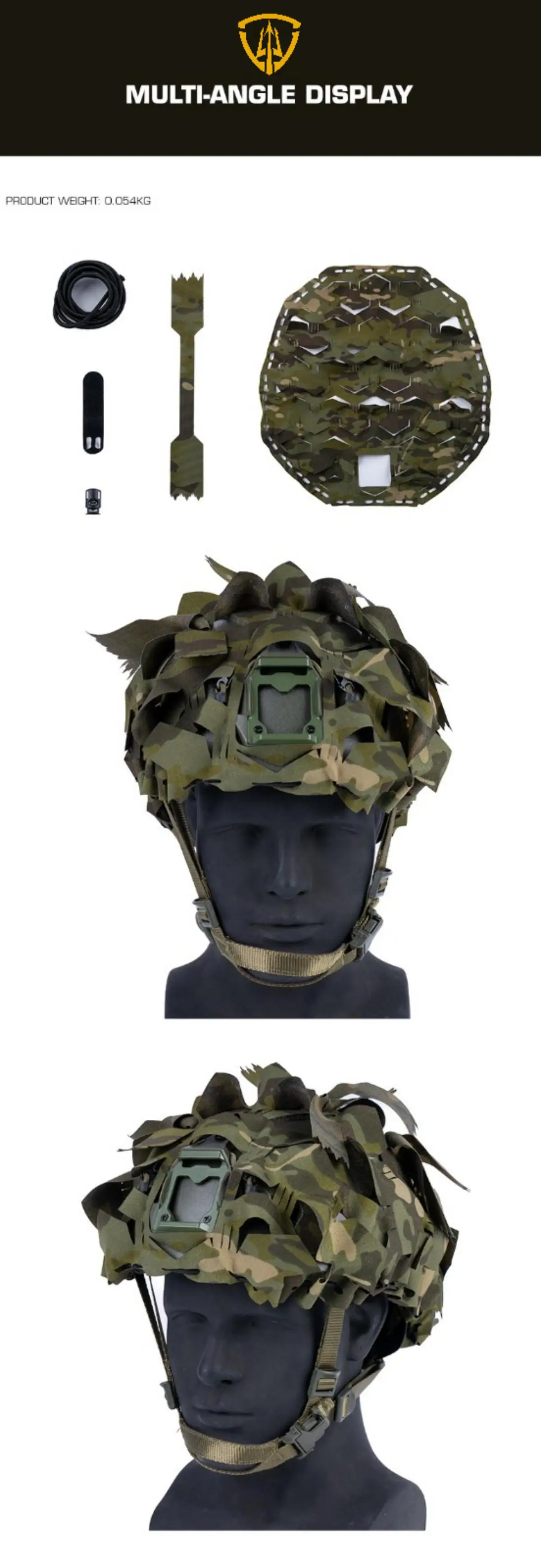 Tiras extra para ajustar el camuflaje