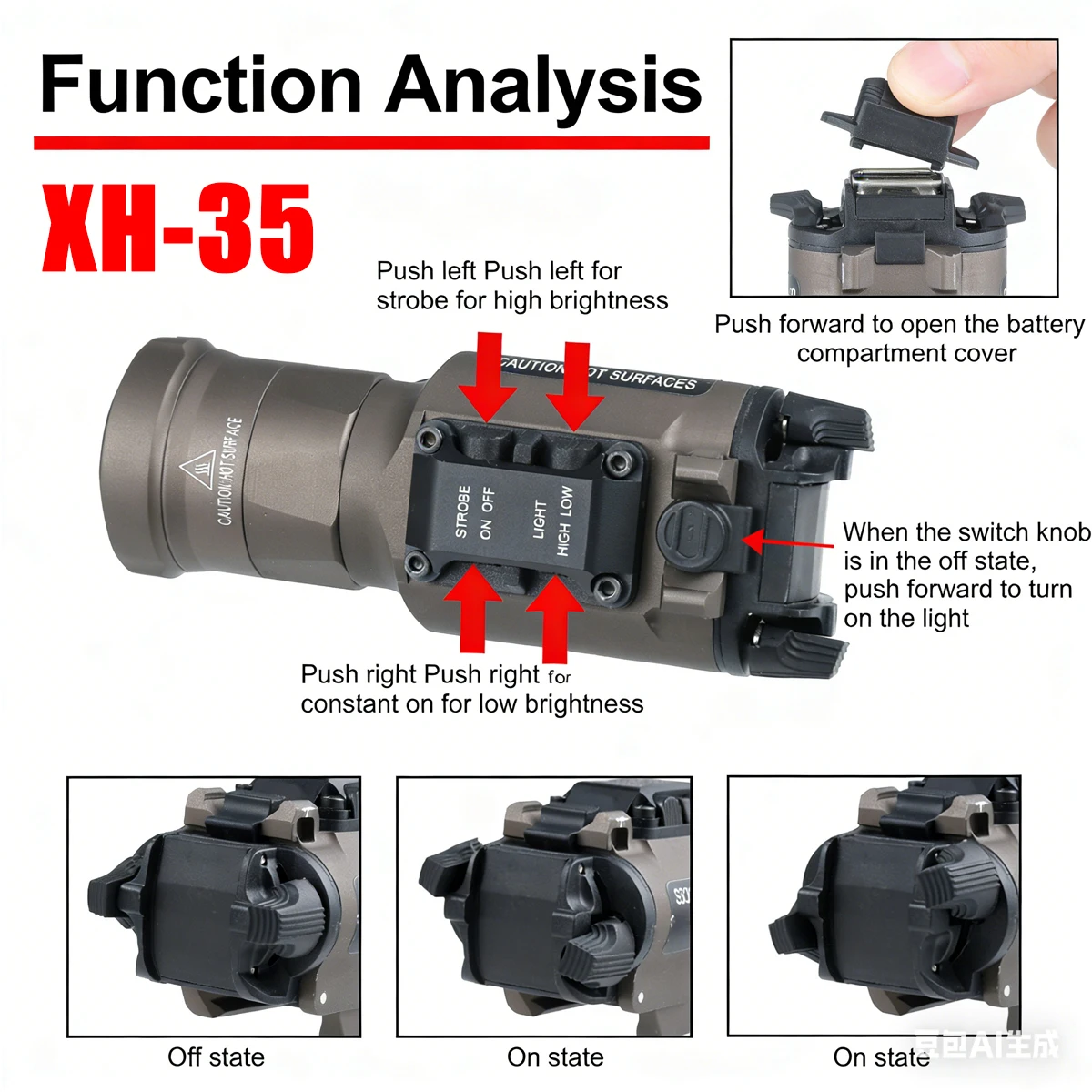 SureFire Linterna táctica X300 Ultra LED con interruptor dual IR - imagen 5