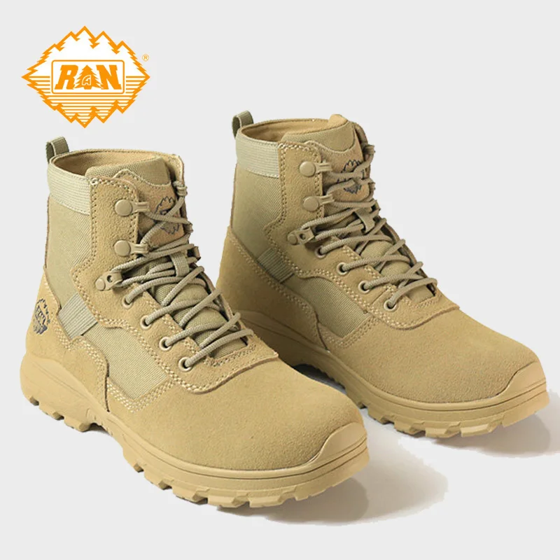 Botas caza táctico hombre impermeables cuero vaca senderismo desierto