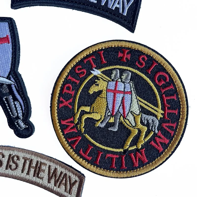 Parche táctico bordado emblema Templarios cruzados para mochila - imagen 4