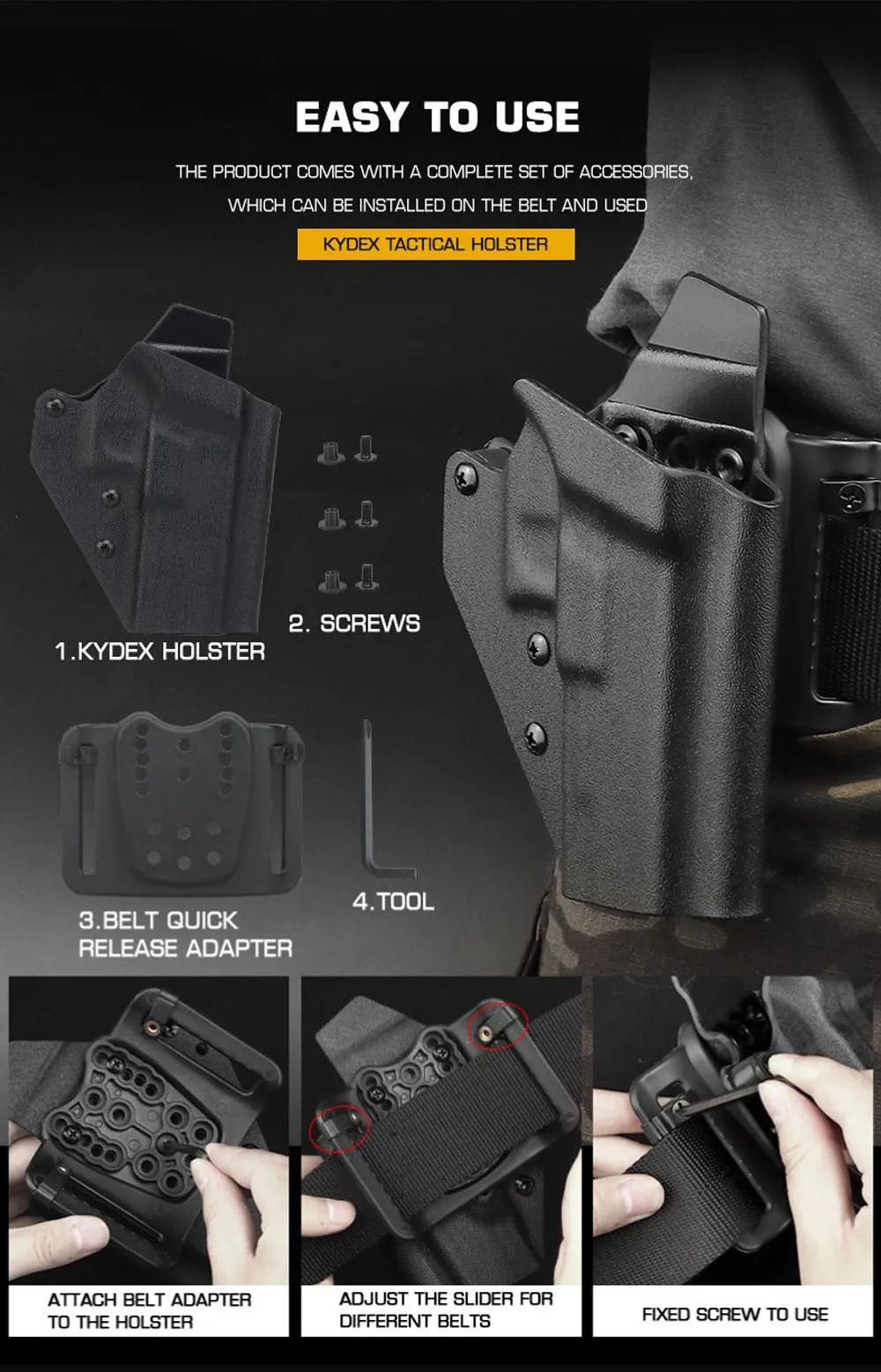 Acabado KYDEX y diseño de retención