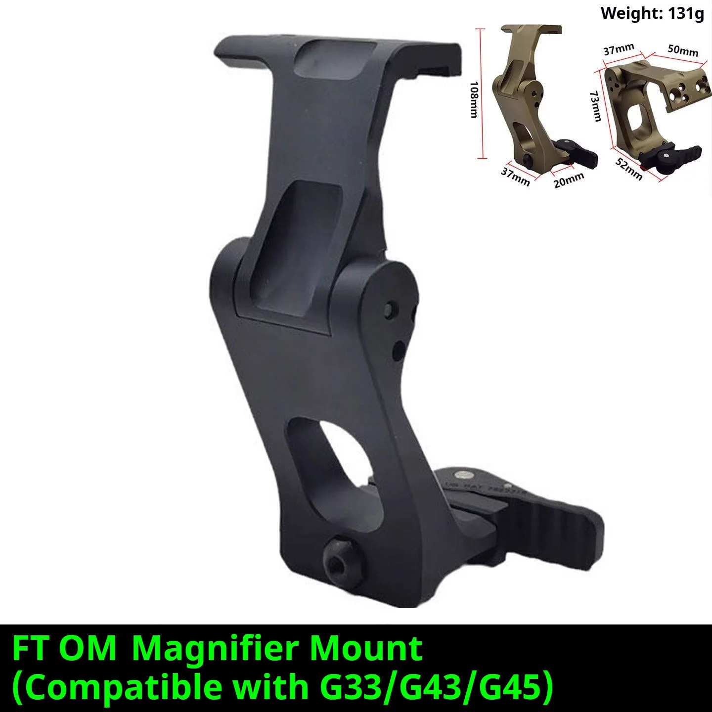 Soporte QD para mira de punto rojo y magnificador en aluminio - imagen 5