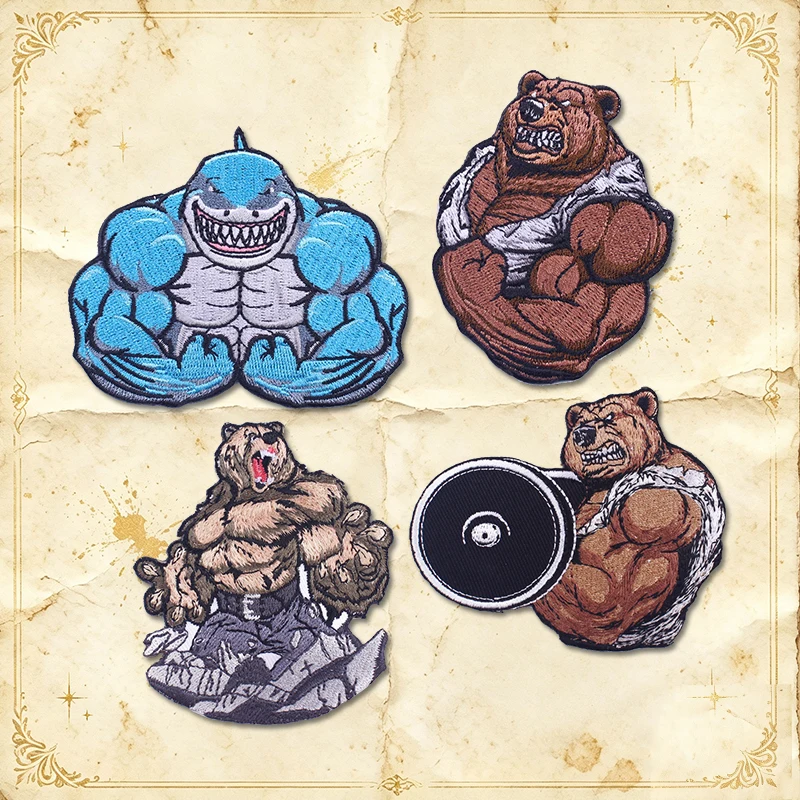 Motivos bordados tipo animal musculoso
