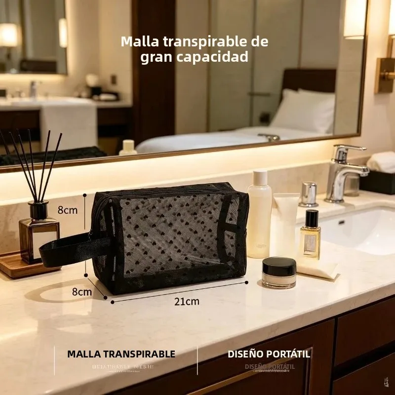 Bolsa de aseo compacta de malla gran capacidad para viaje - imagen 3