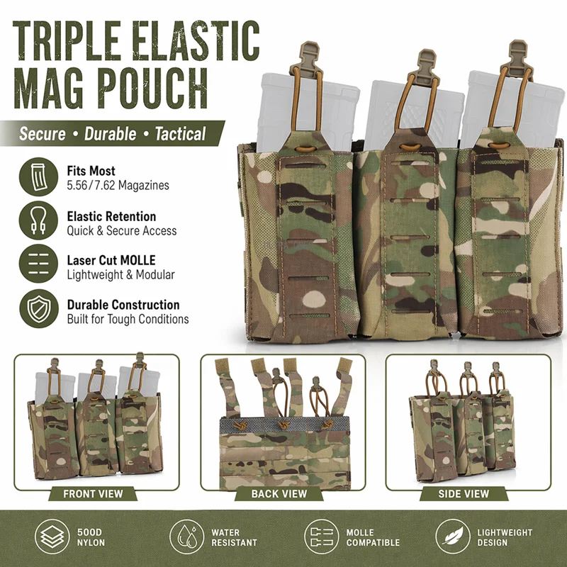Porta cargadores táctico MOLLE flexible para AR de caza