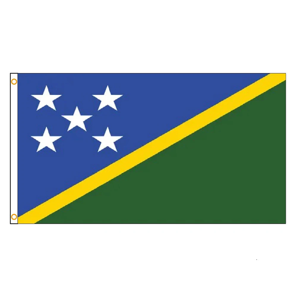 Detalle del bordado de la bandera de las Islas Salomón