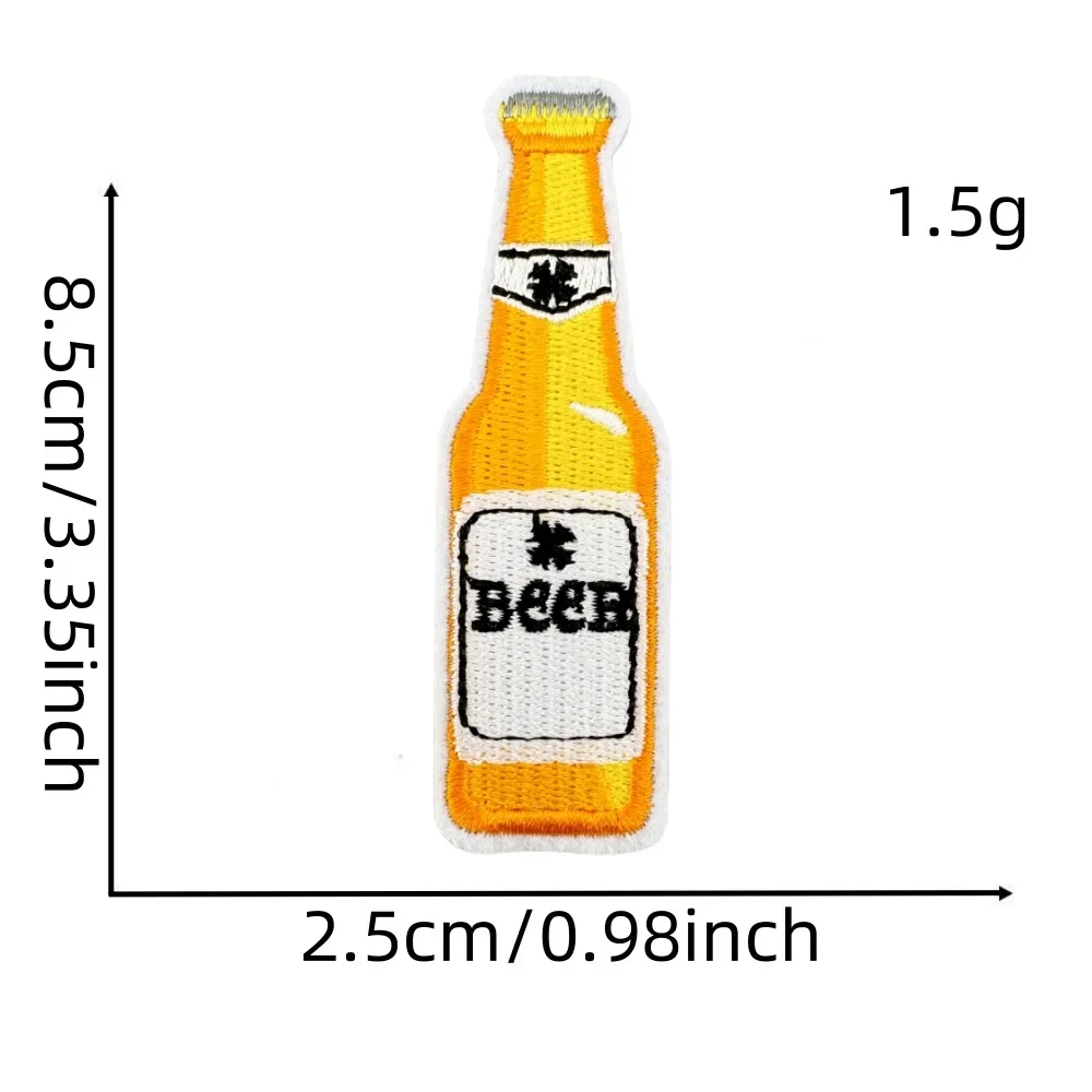 Parche bordado termoadhesivo barril de vino y botella whisky - imagen 2