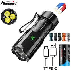 Mini linterna LED recargable USB con imán para bolsillo