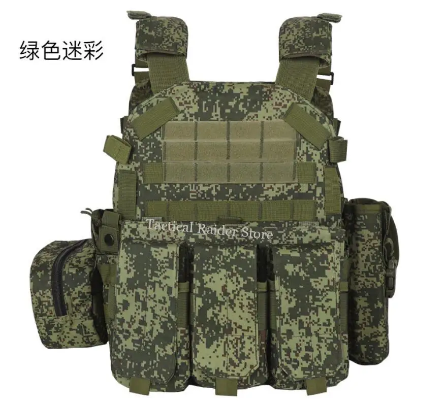 Chaleco táctico camuflaje ligero con bolsa y protección antipunzadas