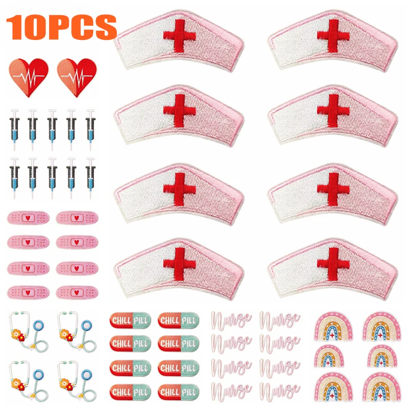 Parches bordados de corazón estilo dibujos animados