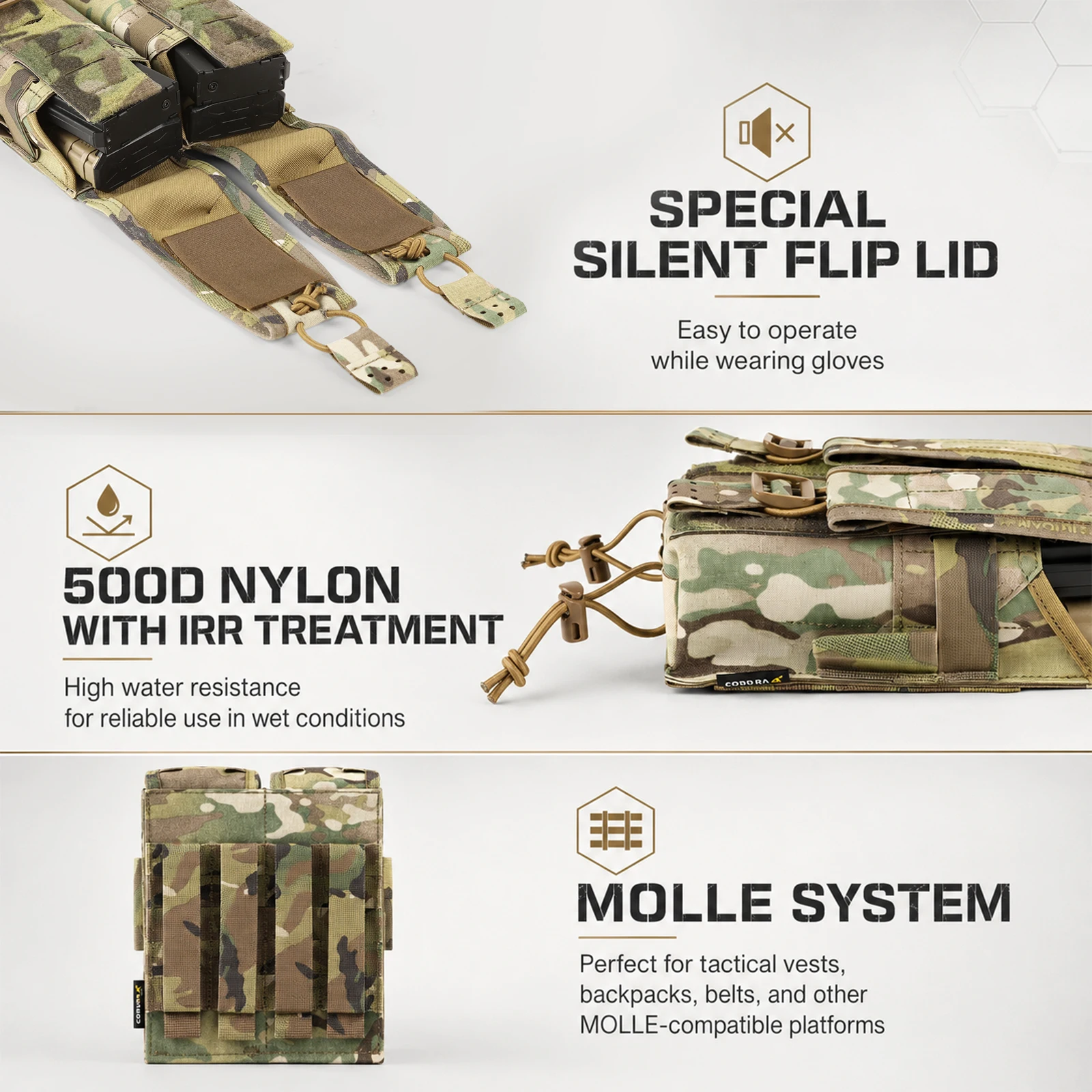 VOTAGOO Bolsa doble portacargador AK MOLLE para airsoft y caza - imagen 2