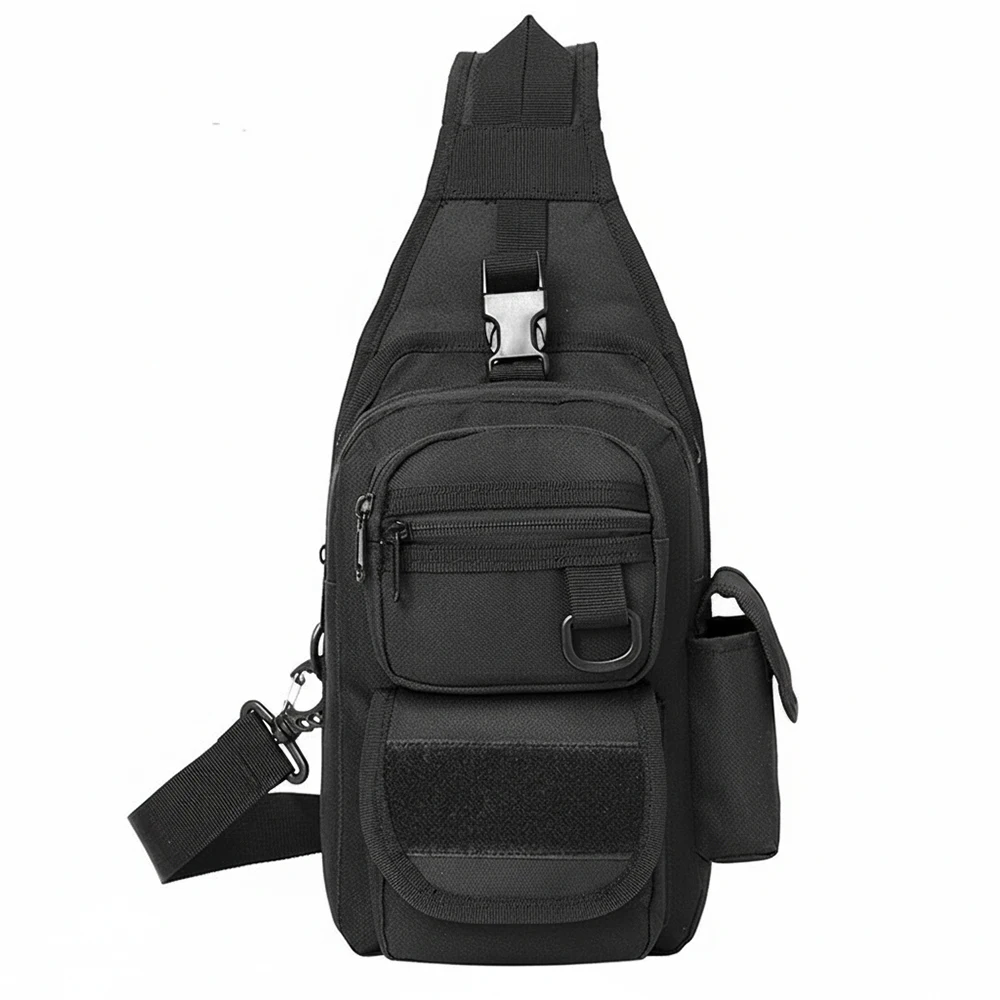 Vista frontal de la bolsa EDC con bolsillos de almacenamiento