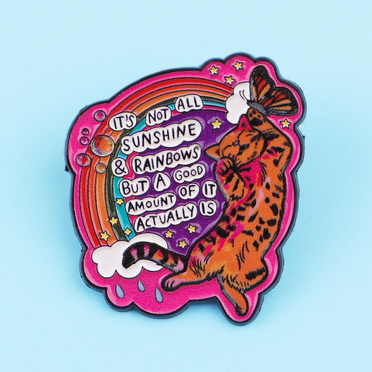 Pin de esmalte con frase de gato