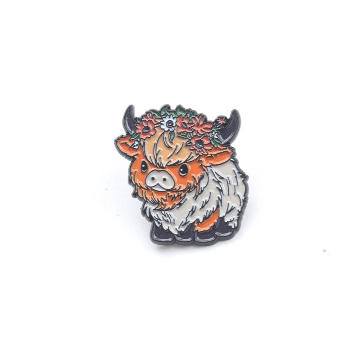 Insignia táctica broche vaca vintage con corona floral campestre - imagen 5
