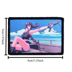 Parche táctico moral anime chica con pistola – Velcro militar