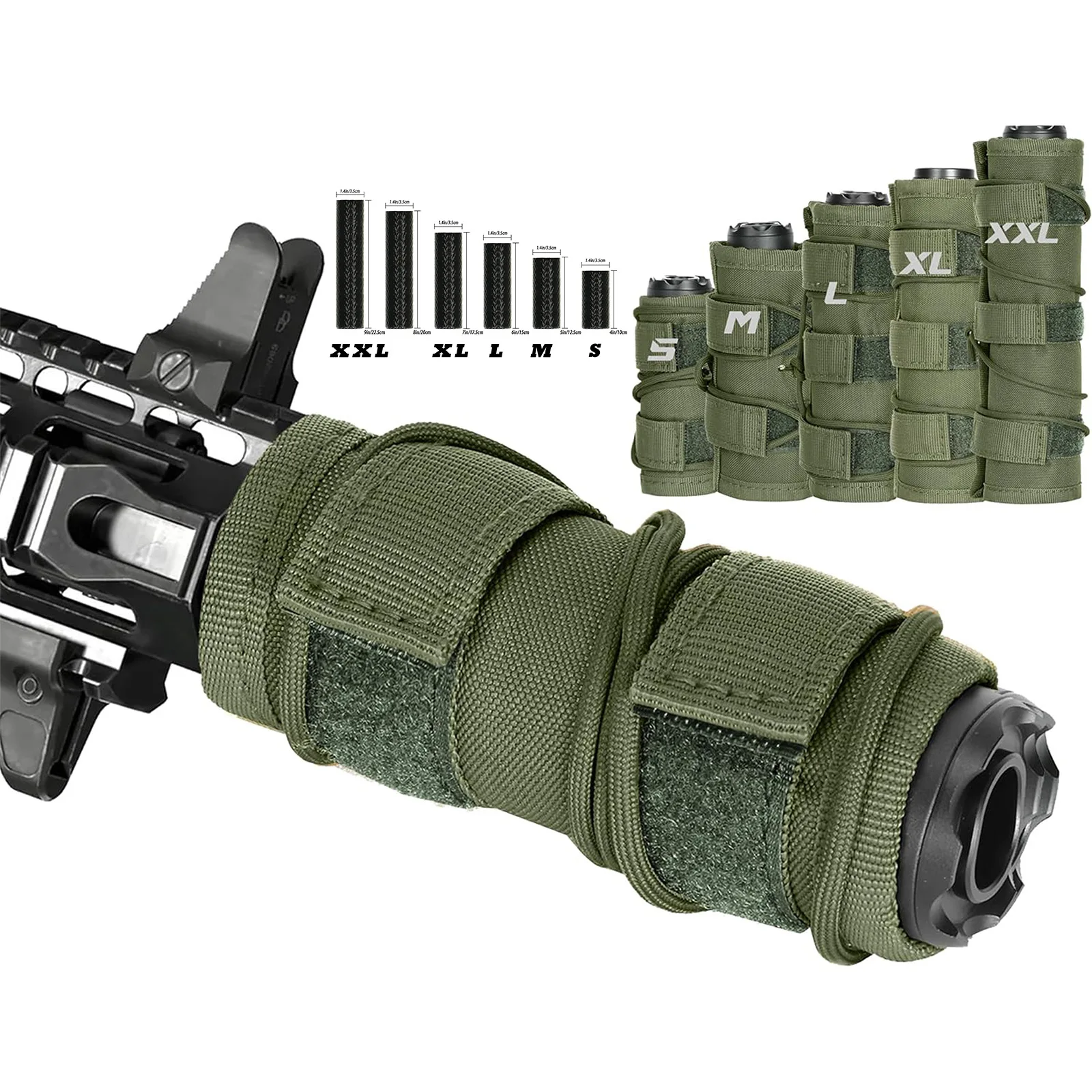Funda protectora para silenciador Airsoft resistente y camuflada