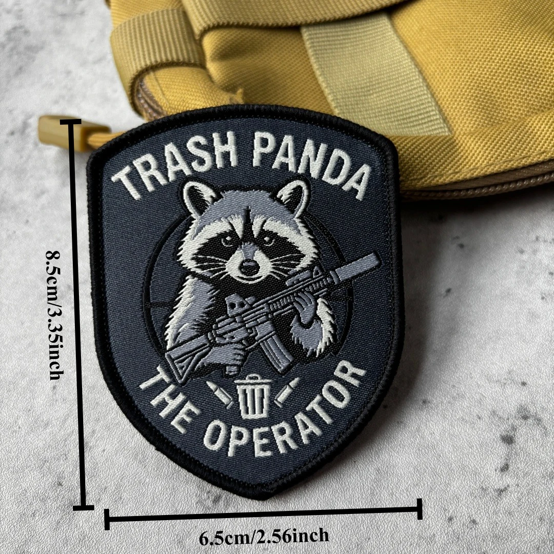 Parche táctico bordado moral oso panda con velcro para mochila - imagen 3