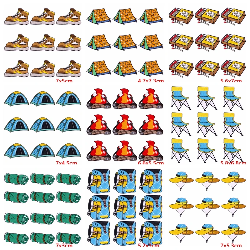 Parches bordados aventura acampada