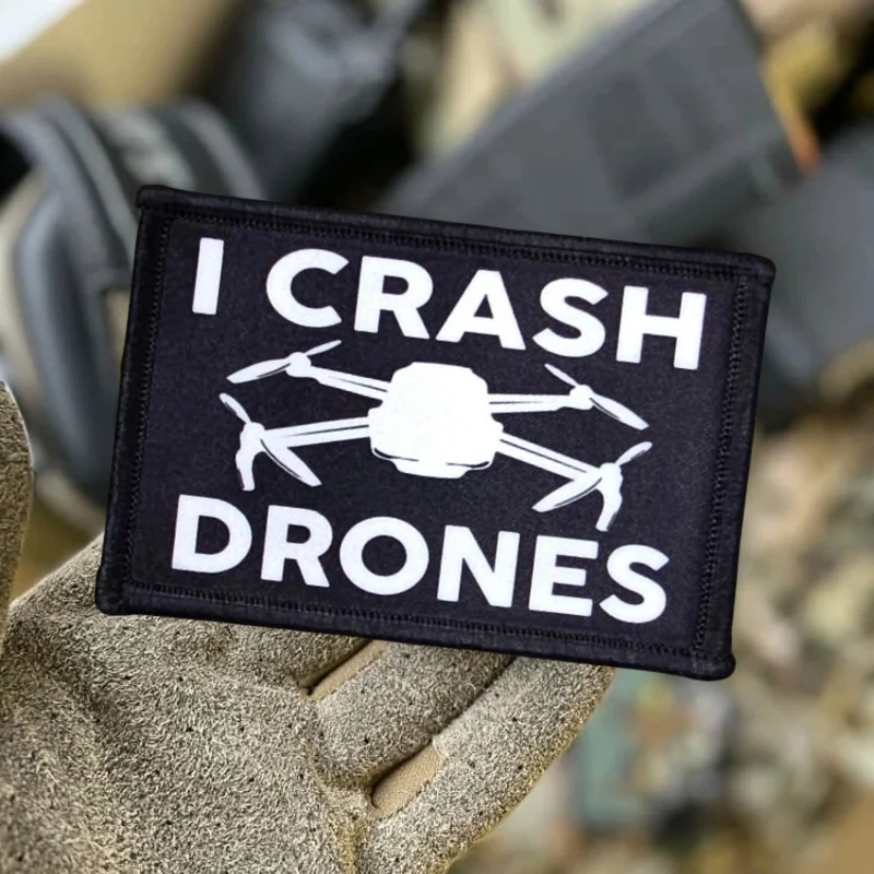 Parche táctico velcro I CRASH DRONES – Insignia moral militar - imagen 2