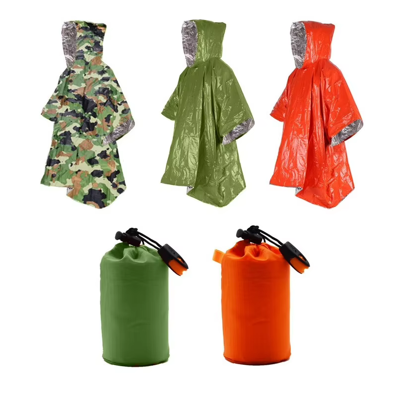 Chubasquero aluminio emergencia – Impermeable táctico ligero