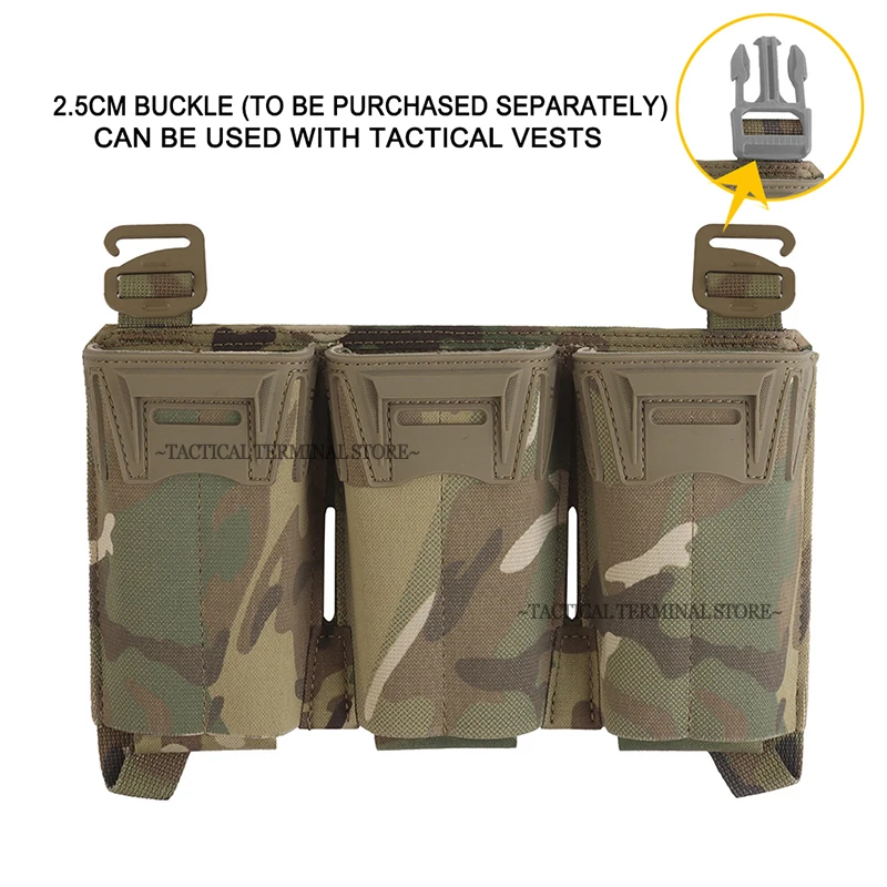 Portacargadores táctico MOLLE triple multicalibre con placa frontal - imagen 4