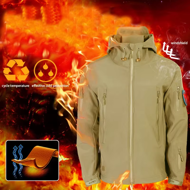 Chaqueta softshell impermeable táctica – Capa polar exterior hombre - imagen 2