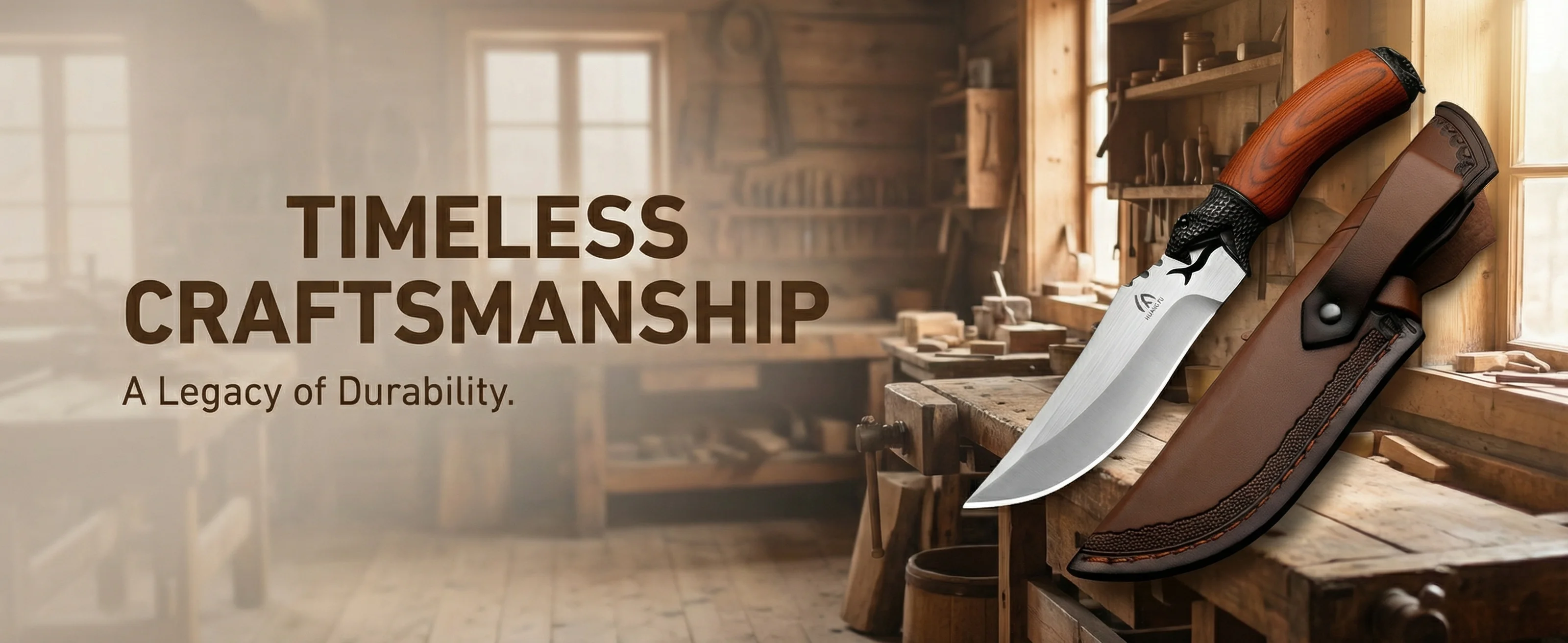 Cuchillo fijo de exterior con funda para camping y senderismo - imagen 2