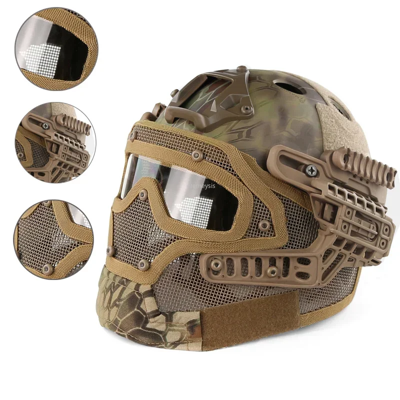 Casco táctico Airsoft full face – Lentes HD protección completa - imagen 3