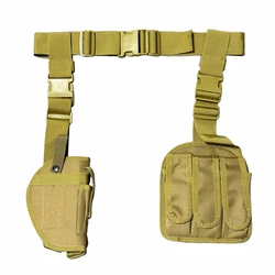Funda táctica de nylon para pierna derecha, pistola corta