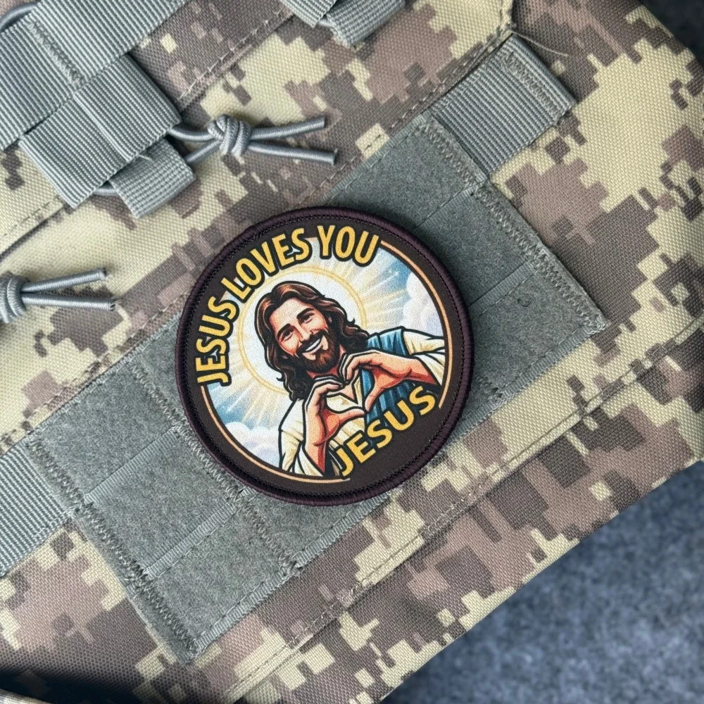 Parche táctico morale con emblema militar Jesús te ama velcro - imagen 5