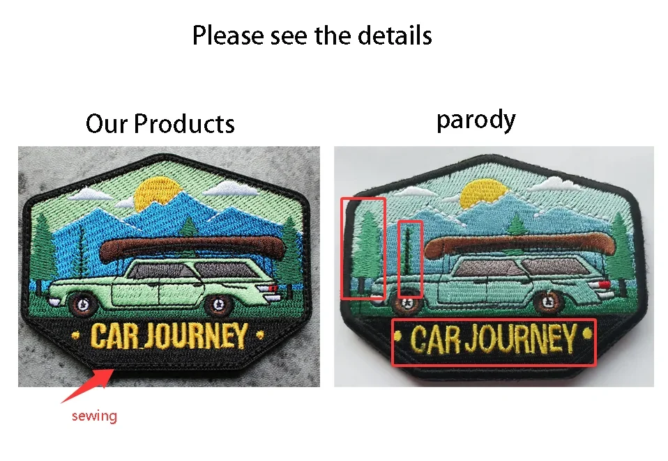 Vista del parche con diferentes diseños de montañas