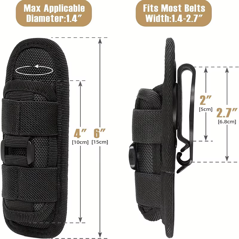 Funda táctica para linterna con soporte giratorio 360º caza - imagen 3