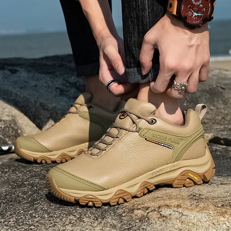 Botas de trekking impermeables cuero vaca hombre montaña invierno - imagen 3