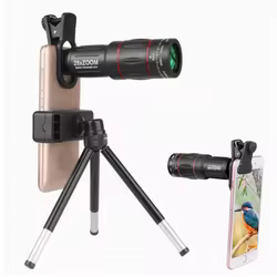 Lente telescópica para smartphone con clip, observación y camping
