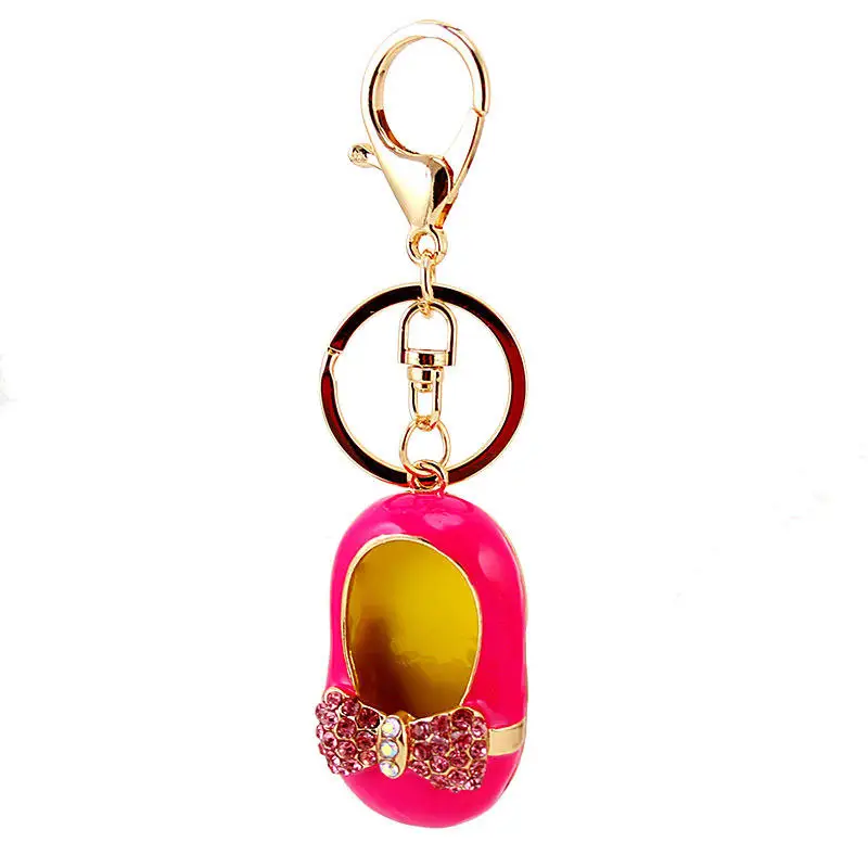 Llavero metálico zapato bordado con pedrería, colgante lujo para bolso - imagen 2