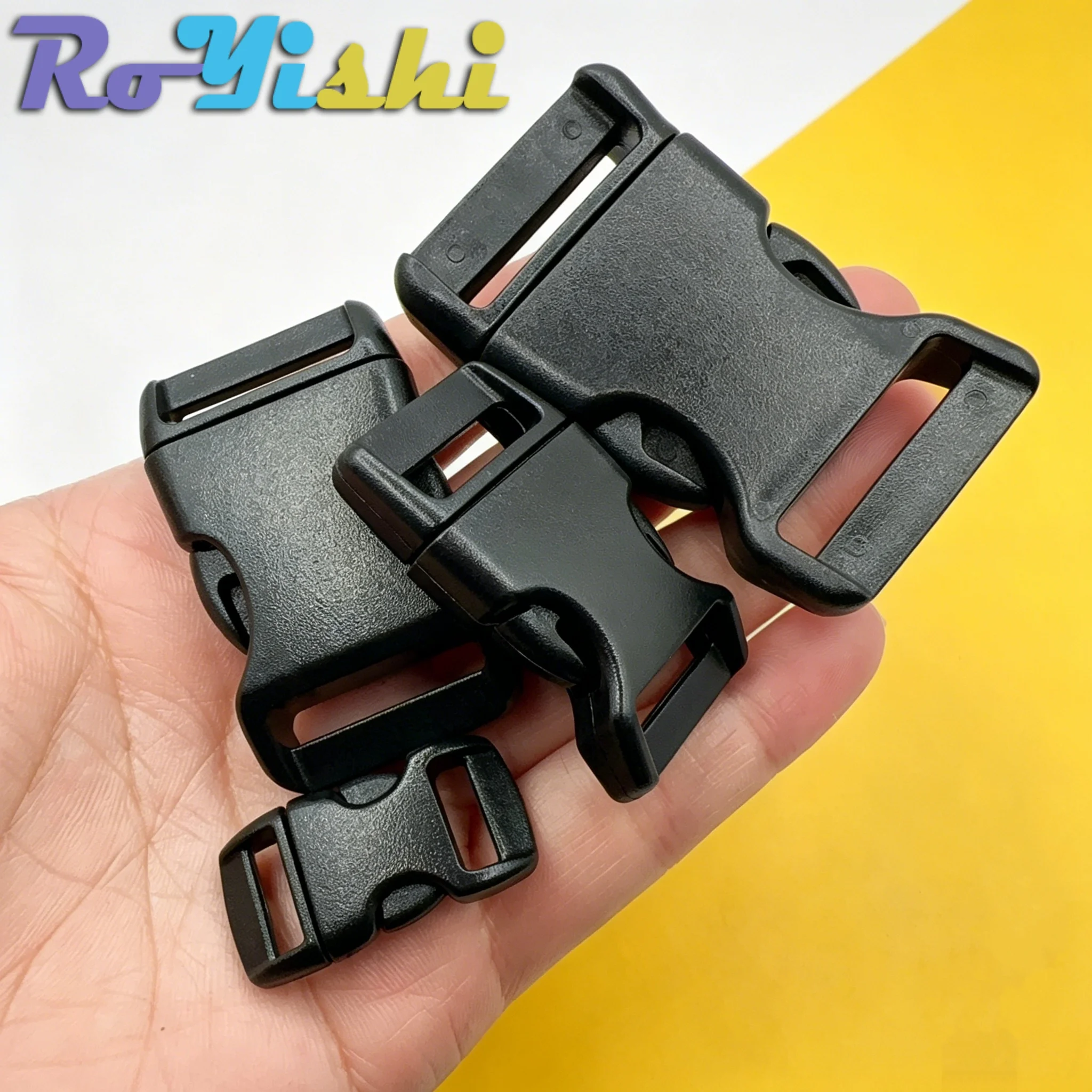 RoYish hebilla liberación lateral plástico Tri-Glide deslizador negro - imagen 3