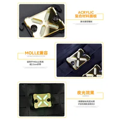 Accesorio MOLLE luminoso DIY para insignias de identificación doradas