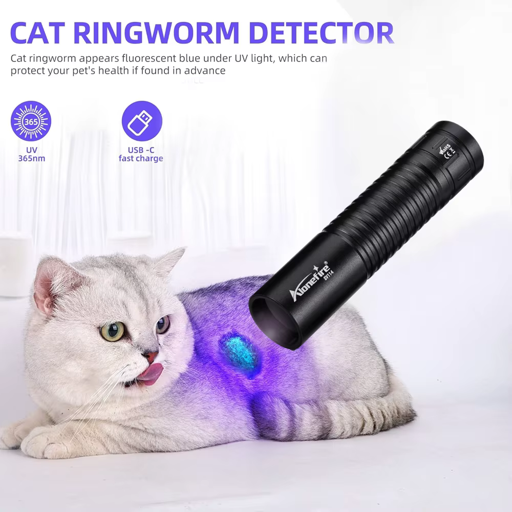 Linterna UV recargable USB 365nm – Detección mascotas y hygiene - imagen 5