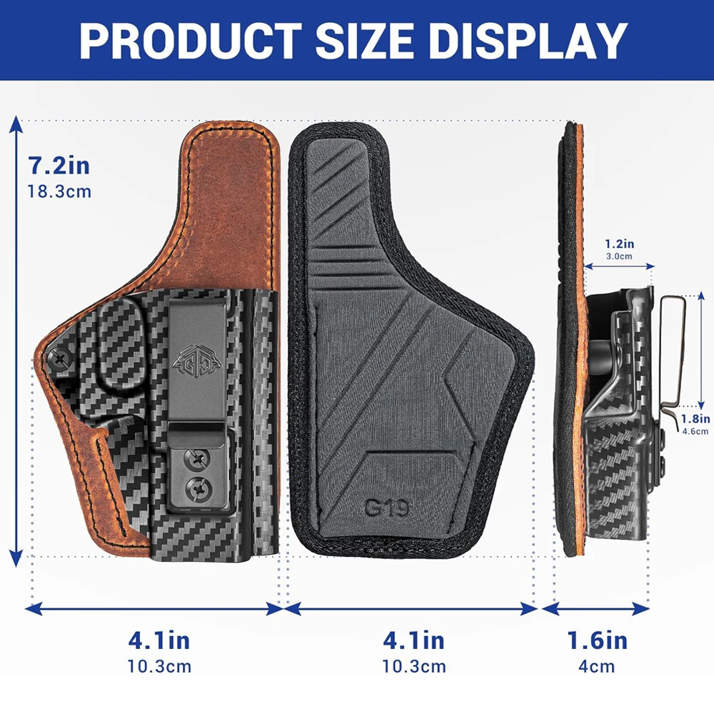 Funda IWB oculta Glock G43 y G19, dentro de cintura diestro - imagen 2