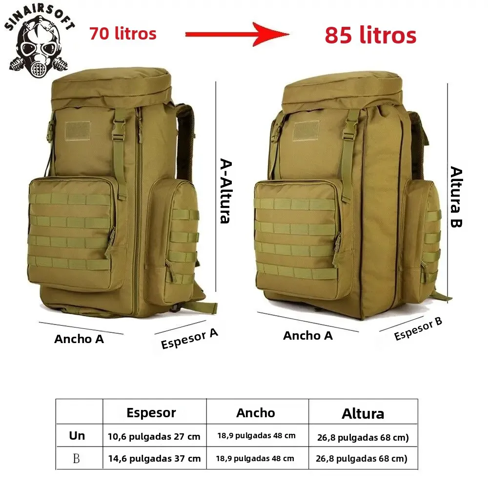 SINAIRSOFT Mochila táctica MOLLE para senderismo y supervivencia - imagen 2